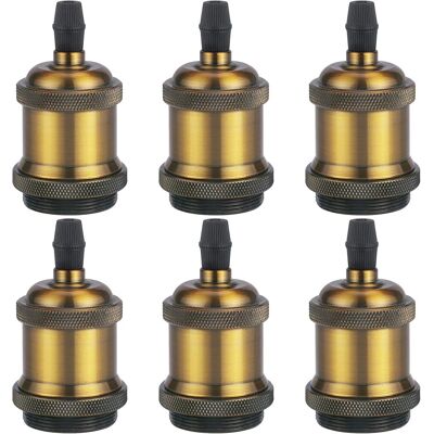 Minkurow Solide E27 Vintage-lampenfassung, Aluminium-keramik-lampenfassung, Edison-schraube, Glühbirnen-fassungsadapter, Diy-wand-, Tisch-, Boden- Oder Deckenlampe, Vintage-messing, 6er-set Minkurow Solide E27 Vintage-lampenfassung, Aluminium-keramik-lampenfassung, Edison-schraube, Glühbirnen-fassungsadapter, Diy-wand-, Tisch-, Boden- Oder Deckenlampe, Vintage-messing, 6er-set