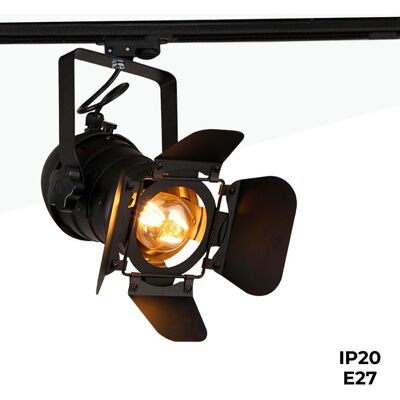 BARCELONA LED Schwenkbare 1-phasen Stromschienenleuchte „cinema“ - E27 BARCELONA LED Schwenkbare 1-phasen Stromschienenleuchte „cinema“ - E27