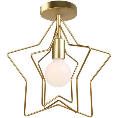STOEX Deckenlampe Moderne Led Deckenleuchte Mount Metall Eisen Lampenschirm, Golden Für Loft Schlafzimmer Wandelgang Esszimmer Cafét (star) STOEX Deckenlampe Moderne Led Deckenleuchte Mount Metall Eisen Lampenschirm, Golden Für Loft Schlafzimmer Wandelgang Esszimmer Cafét (star)