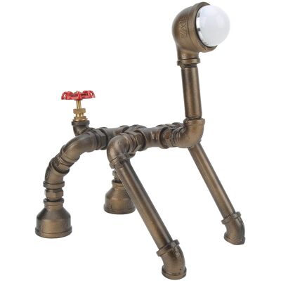 HEAT Steampunk-tischlampe Im Retro-industrie-stil In Form Eines Niedlichen Welpen, Led-tischleuchte Im Steampunk-stil Fürs Schlafzimmer, Eu-stecker 110–220 V, Kaltweißes Licht HEAT Steampunk-tischlampe Im Retro-industrie-stil In Form Eines Niedlichen Welpen, Led-tischleuchte Im Steampunk-stil Fürs Schlafzimmer, Eu-stecker 110–220 V, Kaltweißes Licht