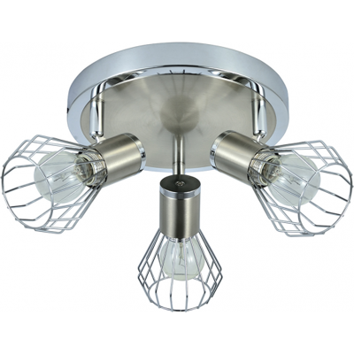 Fabrilamp Nickel Deckenlampe - Verstellbare 3-Spot Badezimmerlampe Fabrilamp Nickel Deckenlampe - Verstellbare 3-Spot Badezimmerlampe