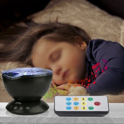 HEAT Led-projektorleuchte Mit Ozeanwellen-effekt, 7 Farben, Integrierter Musik, Schwarz, Beruhigendes Nachtlicht Fürs Schlafzimmer, Meereseffekt HEAT Led-projektorleuchte Mit Ozeanwellen-effekt, 7 Farben, Integrierter Musik, Schwarz, Beruhigendes Nachtlicht Fürs Schlafzimmer, Meereseffekt