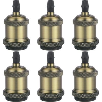Minkurow Vintage Solid E27 Lampenfassung, Aluminium-keramik-fassung, Edison-schraube, Glühbirnen-fassungsadapter, Diy-wand-, Tisch-, Boden- Oder Deckenlampe, Champagner-gold, 6er-set Minkurow Vintage Solid E27 Lampenfassung, Aluminium-keramik-fassung, Edison-schraube, Glühbirnen-fassungsadapter, Diy-wand-, Tisch-, Boden- Oder Deckenlampe, Champagner-gold, 6er-set
