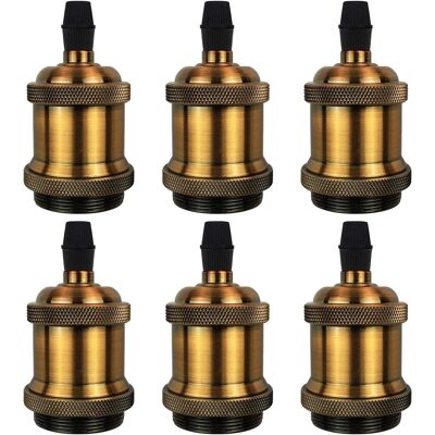 Stoex Vintage Lampenfassung Aluminium E27 Sockel Für Diy Wandleuchte Tisch Deckenleuchte (6pc Antikbronze) Stoex Vintage Lampenfassung Aluminium E27 Sockel Für Diy Wandleuchte Tisch Deckenleuchte (6pc Antikbronze)