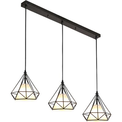 STOEX Pendelleuchte Industrial Käfig - Schwarz 20cm Lampenschirm Aus Eisen Hängeleuchte E27 Höhenverstellbar Für Wohnzimmer Esszimmer Küche Flur Cafét STOEX Pendelleuchte Industrial Käfig - Schwarz 20cm Lampenschirm Aus Eisen Hängeleuchte E27 Höhenverstellbar Für Wohnzimmer Esszimmer Küche Flur Cafét