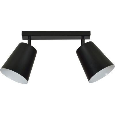 LICHT-ERLEBNISSE Deckenlampe Strahler Schwarz 3 Flammig E27 Metall Schirm Retro Wohnzimmer Küche LICHT-ERLEBNISSE Deckenlampe Strahler Schwarz 3 Flammig E27 Metall Schirm Retro Wohnzimmer Küche