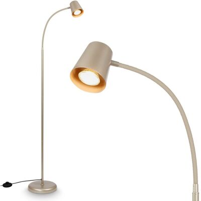 B.K.LICHT Briloner Stehlampe Schwenkbar 42,5x127,5 Cm Gu10 Fassung Max. 9w Kabelschalter Satin-metallic - Stehleuchte Büro Wohnzimmer Schlafzimmer B.K.LICHT Briloner Stehlampe Schwenkbar 42,5x127,5 Cm Gu10 Fassung Max. 9w Kabelschalter Satin-metallic - Stehleuchte Büro Wohnzimmer Schlafzimmer
