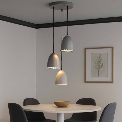 Eglo - Hängelampe Hängeleuchte Pendelleuchte Pendellampe Esszimmerlampe, 3 Flammig, Metall Titanfarben, 3x E14 Fassungen, Dxh 24x150cm Eglo - Hängelampe Hängeleuchte Pendelleuchte Pendellampe Esszimmerlampe, 3 Flammig, Metall Titanfarben, 3x E14 Fassungen, Dxh 24x150cm