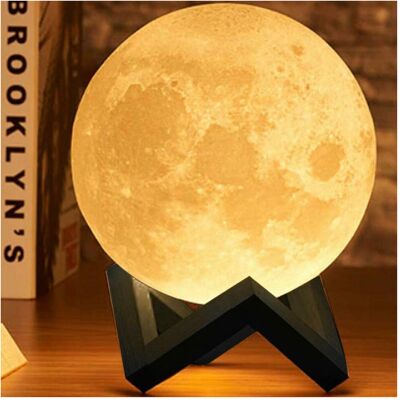 TRADE SHOP TRAESIO Trade Shop - Lampada By Tavolo Luna 18cm Light Led 3 Colours Moon Lamp A Batteria Mit Support - TRADE SHOP TRAESIO Trade Shop - Lampada By Tavolo Luna 18cm Light Led 3 Colours Moon Lamp A Batteria Mit Support -