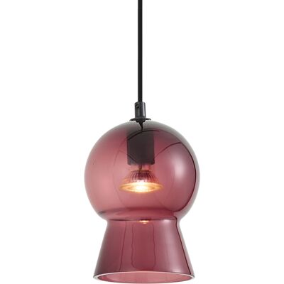 Qazqa Retro Pendelleuchte Schwarz Mit Violettem Glas Für Qazqa Retro Pendelleuchte Schwarz Mit Violettem Glas Für