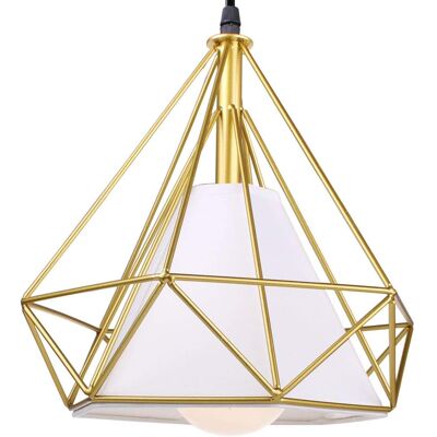 STOEX Pendelleuchte Vintage Gold, Hängelampe Käfig Diamant E27 Lampe Aus Eisen Lampenschirm Für Esstisch Küche Wohnzimmer Cafét (1-flammig) STOEX Pendelleuchte Vintage Gold, Hängelampe Käfig Diamant E27 Lampe Aus Eisen Lampenschirm Für Esstisch Küche Wohnzimmer Cafét (1-flammig)