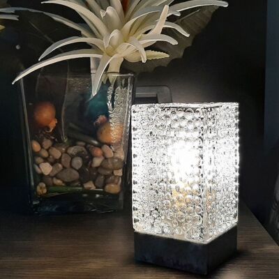 F-BRIGHT Tischlampe Schwarzer Marmorsockel, Geschliffener Kristallkörper F-BRIGHT Tischlampe Schwarzer Marmorsockel, Geschliffener Kristallkörper