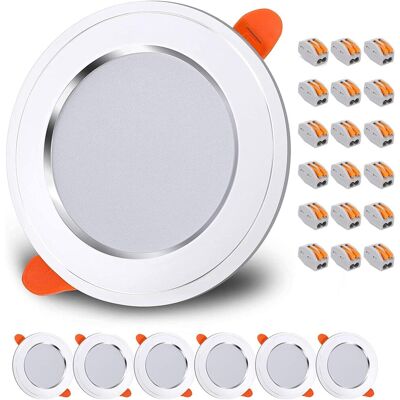 Minkurow Led-einbaustrahler, Upgrade-led-deckeneinbauleuchten, 7 W, Ultraflache, Runde Downlights, Kaltweiß, 6000 K, Ac180-265, Runde Deckenleuchte, 630 Lm, Für Wohnzimmer, Küche, Badezimmer, 6er-set Minkurow Led-einbaustrahler, Upgrade-led-deckeneinbauleuchten, 7 W, Ultraflache, Runde Downlights, Kaltweiß, 6000 K, Ac180-265, Runde Deckenleuchte, 630 Lm, Für Wohnzimmer, Küche, Badezimmer, 6er-set