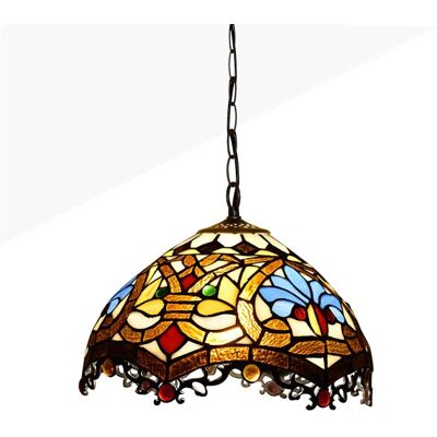Barcelona Led - Von Tiffany Inspirierte Pendelleuchte Mit Blumenmosaik Aus Glas Barcelona Led - Von Tiffany Inspirierte Pendelleuchte Mit Blumenmosaik Aus Glas