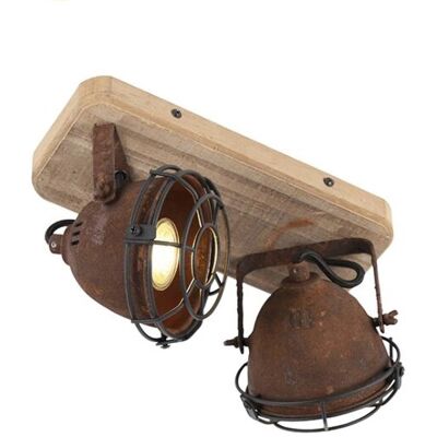 QAZQA - Gina - Braunoxid - Holz - Deckenleuchte QAZQA - Gina - Braunoxid - Holz - Deckenleuchte