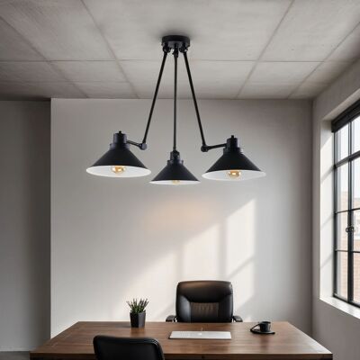 LICHT-ERLEBNISSE Deckenlampe Schwarz 3-flmg 61-152cm Simona Leuchte LICHT-ERLEBNISSE Deckenlampe Schwarz 3-flmg 61-152cm Simona Leuchte
