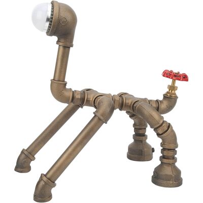 HEAT Steampunk-tischlampe Im Retro-industrie-stil Mit Welpenmotiv, Led-tischleuchte Im Steampunk-stil Fürs Schlafzimmer, Eu-stecker 110–220 V, Warmgelbes Licht HEAT Steampunk-tischlampe Im Retro-industrie-stil Mit Welpenmotiv, Led-tischleuchte Im Steampunk-stil Fürs Schlafzimmer, Eu-stecker 110–220 V, Warmgelbes Licht