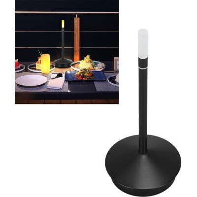 JUTE Kabellose Led-tischleuchte Mit Integrierter Kerze, Wiederaufladbar, Touch-steuerung, Einstellbare Helligkeit, Nachttischlampe, Esstischlampe, Led-nachtlicht, Schwarz JUTE Kabellose Led-tischleuchte Mit Integrierter Kerze, Wiederaufladbar, Touch-steuerung, Einstellbare Helligkeit, Nachttischlampe, Esstischlampe, Led-nachtlicht, Schwarz