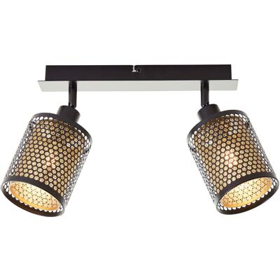 Brilliant Cheval Deckenleuchte - Schwarz Gold - Verstellbare Spots - Modernes Design Brilliant Cheval Deckenleuchte - Schwarz Gold - Verstellbare Spots - Modernes Design