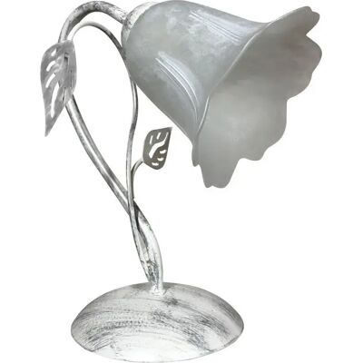 E-ENERGY Lume Teresa Tischlampe 1-flammig E14 In Weiß/silber Mit Weißem Spiegeldiffusor E-ENERGY Lume Teresa Tischlampe 1-flammig E14 In Weiß/silber Mit Weißem Spiegeldiffusor