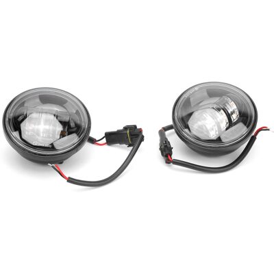 HEAT Universelles Led-nebelscheinwerfer-set Für Motorräder (2 Leuchten), 4,5-zoll-zusatzseitenleuchten, 60 W, 6500 K, Wasserdicht, Schwarzer Reflektor HEAT Universelles Led-nebelscheinwerfer-set Für Motorräder (2 Leuchten), 4,5-zoll-zusatzseitenleuchten, 60 W, 6500 K, Wasserdicht, Schwarzer Reflektor