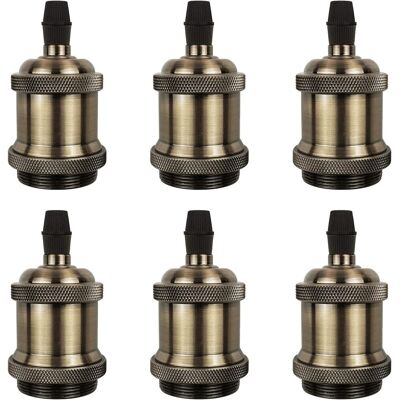 Stoex Vintage Lampenfassung Aluminium E27 Sockel Für Diy Wandleuchte Tisch Deckenleuchte (6er Bronze) Stoex Vintage Lampenfassung Aluminium E27 Sockel Für Diy Wandleuchte Tisch Deckenleuchte (6er Bronze)