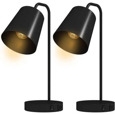 SWYEOOT Tischlampen-set, 2 Stück, Moderne Lampen Mit Usb-a- Und Usb-c-anschluss Für Schlafzimmer, Wohnzimmer & Büro, Schwarz SWYEOOT Tischlampen-set, 2 Stück, Moderne Lampen Mit Usb-a- Und Usb-c-anschluss Für Schlafzimmer, Wohnzimmer & Büro, Schwarz