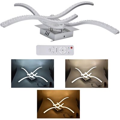 JUTE Led-deckenleuchte Mit Fernbedienung Und Dreifarbigem Dimmer, Moderner Und Minimalistischer Skandinavischer Stil, Vierarmige, Wellenförmige Wandleuchte Für Schlafzimmer, Wohnzimmer, Büro, Esszimmer, Sc JUTE Led-deckenleuchte Mit Fernbedienung Und Dreifarbigem Dimmer, Moderner Und Minimalistischer Skandinavischer Stil, Vierarmige, Wellenförmige Wandleuchte Für Schlafzimmer, Wohnzimmer, Büro, Esszimmer, Sc
