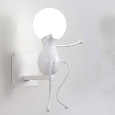 STOEX Humanoid Wandleuchte E27 Kreative Dekorative Wandleuchte Moderne Innen Für Schlafzimmer Kinderzimmer Korridor - Weiß STOEX Humanoid Wandleuchte E27 Kreative Dekorative Wandleuchte Moderne Innen Für Schlafzimmer Kinderzimmer Korridor - Weiß