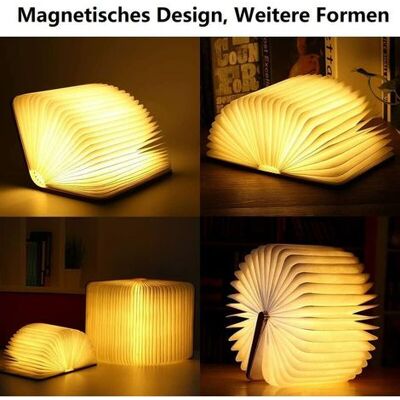 ENLENK Faltbare Holz-buchlampe, Magnetische Led-buchlampen, Dekorative Lichter/nachtlicht, Usb-aufladbare Tischlampe, Ideales Geschenk Für Frauen/eltern/kinder (weißer Ahorn) ENLENK Faltbare Holz-buchlampe, Magnetische Led-buchlampen, Dekorative Lichter/nachtlicht, Usb-aufladbare Tischlampe, Ideales Geschenk Für Frauen/eltern/kinder (weißer Ahorn)