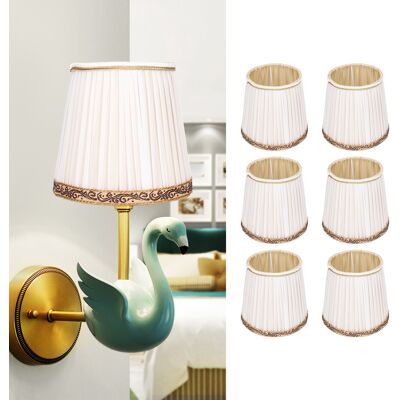 JUTE Lampenschirm Aus Stoff, Europäischer Minimalistischer Stil, Cremeweiß Mit Goldenem Rand, Aus Gefaltetem Stoff, Geeignet Für E14-kerzenlampen, Stehlampen, Tischlampen, Pendelleuchten Und Wandleuchten. JUTE Lampenschirm Aus Stoff, Europäischer Minimalistischer Stil, Cremeweiß Mit Goldenem Rand, Aus Gefaltetem Stoff, Geeignet Für E14-kerzenlampen, Stehlampen, Tischlampen, Pendelleuchten Und Wandleuchten.