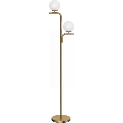 KELLANY Led-stehlampe, Moderne Lampe Mit 3 Farbtemperaturen, Glaskugelschirme Und Fußschalter, Gold KELLANY Led-stehlampe, Moderne Lampe Mit 3 Farbtemperaturen, Glaskugelschirme Und Fußschalter, Gold