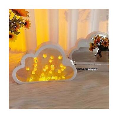 TRUVO Diy-tulpen-nachtlicht, Wolken-tulpen-spiegel-nachtlicht, Künstliche Blume Fürs Schlafzimmer (a) TRUVO Diy-tulpen-nachtlicht, Wolken-tulpen-spiegel-nachtlicht, Künstliche Blume Fürs Schlafzimmer (a)