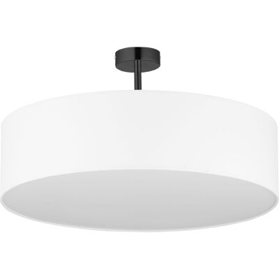 LICHT-ERLEBNISSE Deckenlampe Weiß Chrom Ø60cm Wohnzimmer Leuchte LICHT-ERLEBNISSE Deckenlampe Weiß Chrom Ø60cm Wohnzimmer Leuchte