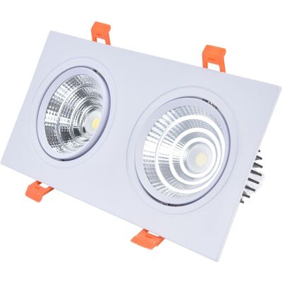 HEAT 2x7w Cob-einbaustrahler 6000k 100–264v Verstellbare Einbau-deckenleuchte Mit Led-treiber Für Schlafzimmer HEAT 2x7w Cob-einbaustrahler 6000k 100–264v Verstellbare Einbau-deckenleuchte Mit Led-treiber Für Schlafzimmer