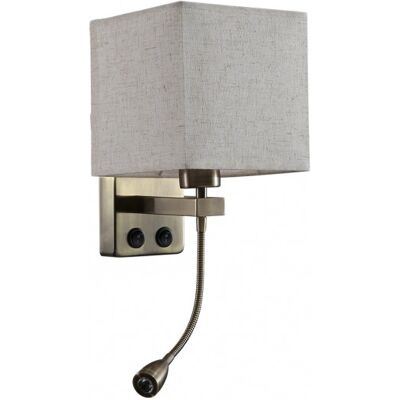 Fabrilamp Wandleuchte Stephen Beige - 3W LED, Doppel-Schalter Fabrilamp Wandleuchte Stephen Beige - 3W LED, Doppel-Schalter