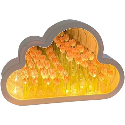 TRUVO Cloud-tulip 2-in-1 Tisch-/nachttischlampe Mit Spiegel Und Integriertem Spiegel, Tulpenförmige Led-nachttischlampe TRUVO Cloud-tulip 2-in-1 Tisch-/nachttischlampe Mit Spiegel Und Integriertem Spiegel, Tulpenförmige Led-nachttischlampe
