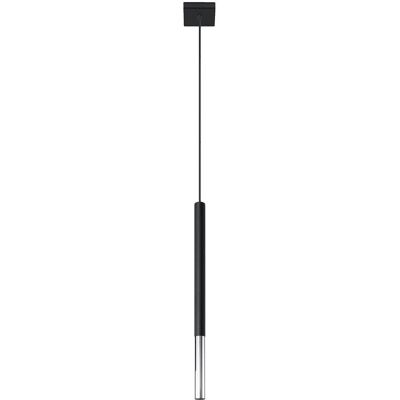 ETC-SHOP - Lampada a sospensione cilindrica nera - Schwarz - Stahl mit Chromakzenten - Pendelleuchte ETC-SHOP - Lampada a sospensione cilindrica nera - Schwarz - Stahl mit Chromakzenten - Pendelleuchte
