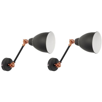 Beliani Set aus 2 Wandleuchten Verstellbar Modernes Design Beliani Set aus 2 Wandleuchten Verstellbar Modernes Design