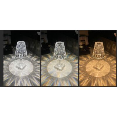 JUTE Diamantkristall-tischleuchte, Usb-aufladbar, Touchscreen, Kreatives Ambiente-acryl, Ins-stil, Dekorative Tischleuchte Fürs Schlafzimmer, Diamantlampe, Touchscreen, Drei Farben – Wiederaufladbar JUTE Diamantkristall-tischleuchte, Usb-aufladbar, Touchscreen, Kreatives Ambiente-acryl, Ins-stil, Dekorative Tischleuchte Fürs Schlafzimmer, Diamantlampe, Touchscreen, Drei Farben – Wiederaufladbar