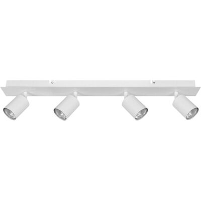 BELIANI Deckenleuchte Weiß Metall In Matt Lang 4-flammig Verstellbar Zylinderform Industrie Look Moderne Wandleuchte BELIANI Deckenleuchte Weiß Metall In Matt Lang 4-flammig Verstellbar Zylinderform Industrie Look Moderne Wandleuchte
