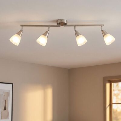 Globo Deckenleuchte Deckenstrahler Wohnzimmerlampe Dimmbar Silber Metall L 60 Cm Globo Deckenleuchte Deckenstrahler Wohnzimmerlampe Dimmbar Silber Metall L 60 Cm