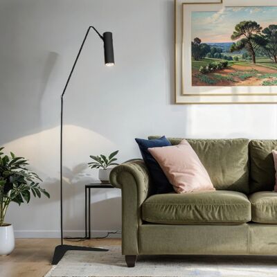 LICHT-ERLEBNISSE Verstellbare Stehlampe Schwarz Modern Wohnzimmer LICHT-ERLEBNISSE Verstellbare Stehlampe Schwarz Modern Wohnzimmer