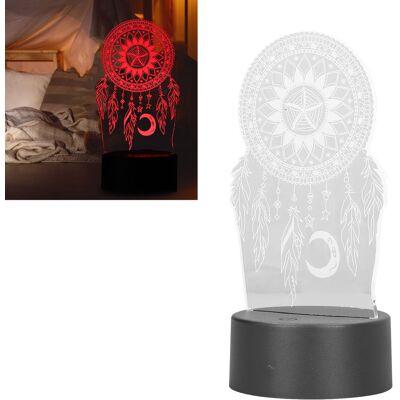JUTE 3d-traumfängerlampe, Farbenfrohes Und Blinkendes Touch-nachtlicht, Dekorative Led-lampe Fürs Kinderzimmer, Nachttischlampe, Kindergeburtstagsgeschenk, Usb- Oder Batteriebetrieben JUTE 3d-traumfängerlampe, Farbenfrohes Und Blinkendes Touch-nachtlicht, Dekorative Led-lampe Fürs Kinderzimmer, Nachttischlampe, Kindergeburtstagsgeschenk, Usb- Oder Batteriebetrieben