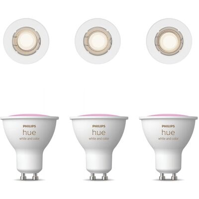 Philips Hue Peridot Set Mit 3 Nicht Schwenkbaren Einbaustrahler Gu10 (weiß) Weißes Und Farbiges Licht - White And Color Ambiance Philips Hue Peridot Set Mit 3 Nicht Schwenkbaren Einbaustrahler Gu10 (weiß) Weißes Und Farbiges Licht - White And Color Ambiance