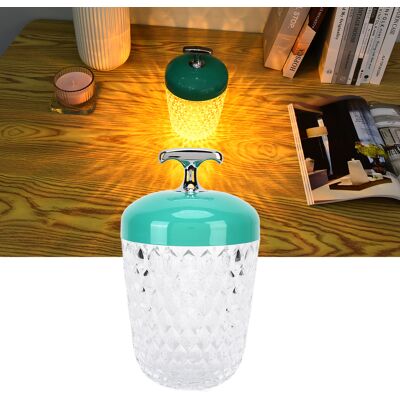 JUTE Kristall-led-tischleuchte, Drei Dimmbare Farben, Usb-wiederaufladbares Nachtlicht, Nachttischlampe (grün) JUTE Kristall-led-tischleuchte, Drei Dimmbare Farben, Usb-wiederaufladbares Nachtlicht, Nachttischlampe (grün)