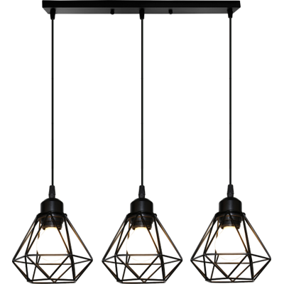 Axhup Vintage Industrie Pendelleuchte - 3-Licht Geometrischer Diamantkäfig Axhup Vintage Industrie Pendelleuchte - 3-Licht Geometrischer Diamantkäfig