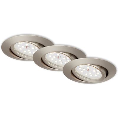 BRILONER - 3ks sada LED vestavné svítidlo, pr. 8,2 cm, 3,5 W, matný nikl - 8,2 cm - 3,5 W - LED recessed light BRILONER - 3ks sada LED vestavné svítidlo, pr. 8,2 cm, 3,5 W, matný nikl - 8,2 cm - 3,5 W - LED recessed light
