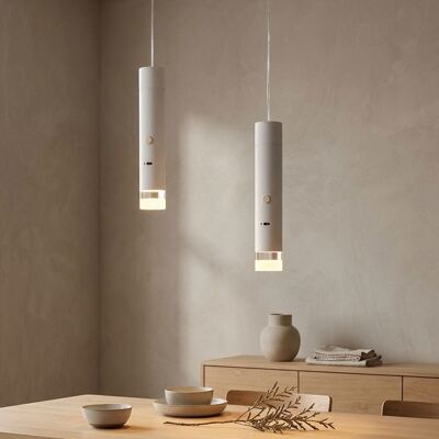 GLOBO LIGHTING 2x Led Pendelleuchte Hängeleuchte Esszimmerlampe Taschenlampe Weiß H 120 Cm GLOBO LIGHTING 2x Led Pendelleuchte Hängeleuchte Esszimmerlampe Taschenlampe Weiß H 120 Cm