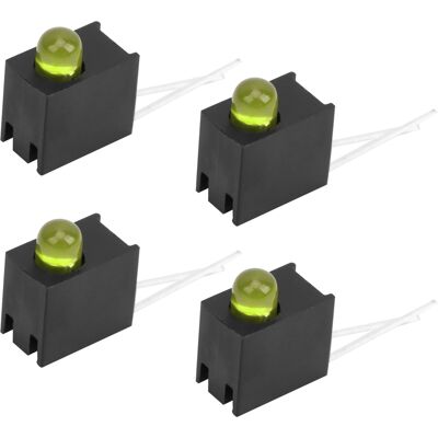 HEAT 100 Stück 3-mm-led-lampenschirm-set Mit Halterung, Seitliches Einloch-industriezubehör, Gelbes Licht HEAT 100 Stück 3-mm-led-lampenschirm-set Mit Halterung, Seitliches Einloch-industriezubehör, Gelbes Licht